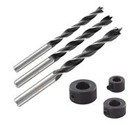 wolfcraft Set di punte per legno elicoidali da 6 pezzi I 2730000 I Set per la foratura a profondità limitata in caso di giunzioni in legno