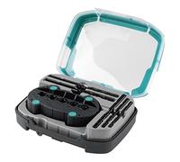 wolfcraft Set di punte universali con supporto di foratura, 6 pezzi I 1000000 I Il pratico set per principianti per l'esecuzione di fori verticali