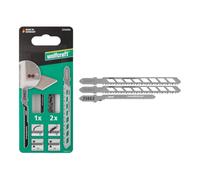 wolfcraft Set Lame per Seghetto Alternativo per Cartongesso, 3 Pezzi - Per Tagli Dritti e Curvi su Pannelli fino a 20 mm - 2344000