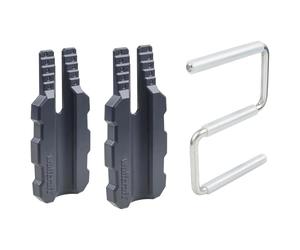 wolfcraft Set Montaggio Porte, 3 pezzi - Solleva Porte e Guida Cerniere | Attrezzo posa porte con leva per porte e maniglia sollevamento per trasporto ante e regolazione cerniere fai da te. 3674000