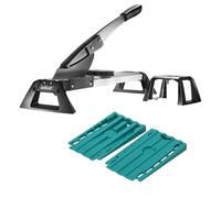 wolfcraft Set per Posa di Pavimenti in Vinile e Laminato, 33 Pezzi con Taglierina Professionale VLC 800 e 30 Cunei Universali per Giunti di Dilatazione - 8638000