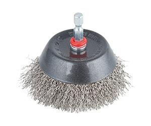wolfcraft Spazzola a tazza con filo di acciaio inossidabile, 2746000
