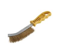 wolfcraft Spazzola manuale in filo di ottone - 2716000 - Per rimuovere la ruggine e pulire - Per metalli non ferrosi, legno e pietra - Lunghezza totale 265 mm