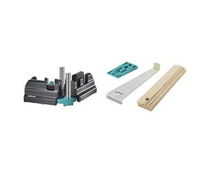 Wolfcraft, supporto per montaggio e taglio 6948200, funzione 2 per taglio obliquo esatto max. Altezza 100 mm, per misurare angoli da 85 a 180 ° Confezione 1, Nero & Set Per La Posa