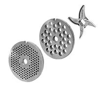 WolfCut Set di dischi forati per tritacarne di dimensioni 7/2,0 mm + foro 6,0 mm e 1 coltello per tritacarne Jupiter - Bosch - Alexanderwerk