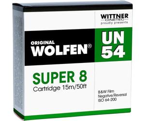 WOLFEN UN54 B+W Neg.Film Super 8, 15 m ISO 64-200