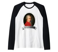 Wolfgang Amadeus Mozart - Maglietta Ritratto Maglia con Maniche Raglan