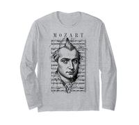 Wolfgang Amadeus Mozart Spartito Classico Note Vintage Maglia a Manica