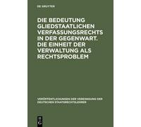 Wolfgang Vitzth Die Bedeutung Gliedstaatlichen Verfassungsrec (Copertina rigida)