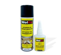 Wolfix Colla Cianoacrilica con Attivatore -100g+400ml- Super Attack 100g + 400ml