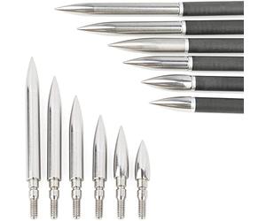 wolfman 12 PCS Tiro con L'Arco Punte di Freccia 100/125/150/200/250/300 Grano Punte da Campo Punta Freccia Pratica Acciaio Inossidabile Punto Elenco per Arco Ricurvo Arco Compound (5/16", 150 grani)