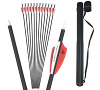wolfman 32 Pollici 1000 Spine Tiro con L'Arco Freccia in Carbonio per Arco Ricurvo Arco Compound Frecce di Bersagli Frecce da per Arco Freccia Carbonio Frecce Adulti (24Pcs, Rosso + 1faretra)