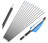 wolfman 32 Pollici 1000 Spine Tiro con L'Arco Freccia in Carbonio per Arco Ricurvo Arco Compound Frecce di Bersagli Frecce da per Arco Freccia Carbonio Frecce Adulti (6Pcs, Frecce Blu)