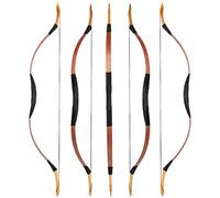 wolfman Arco Tradizionale Arco Ricurvo Long Arco Sportivo Tiro con L'Arco Arco da DIY Arco di Legno Asiatico Arco Mongolo per Adulti Adolescente Principiante Mano Sinistra Destra(X, 30Lbs)