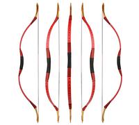 wolfman Arco Tradizionale Arco Ricurvo Long Arco Sportivo Tiro con L'Arco Arco da DIY Arco di Legno Asiatico Arco Mongolo per Adulti Adolescente Principiante Mano Sinistra Destra(A, 50Lbs)