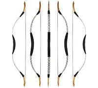 wolfman Arco Tradizionale Arco Ricurvo Long Arco Sportivo Tiro con L'Arco Arco da DIY Arco di Legno Asiatico Arco Mongolo per Adulti Adolescente Principiante Mano Sinistra Destra(R, 12Lbs)