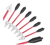 wolfman Frecce Corte in Alluminio per tiro con L'Arco e balestre per la Caccia e Il tiro al Bersaglio (6 Pezzi) (Red)