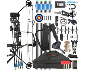 wolfman Kit Arco Compound 20-70 lbs, 320 FPS, Bracci Gordon, Pacchetto per Caccia, Destro/Mancino