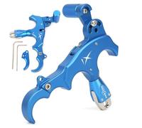 wolfman Rilascio per Arco Compound con Calibro - 3/4 Dita in Lega di Alluminio Regolabile universalmente LH/RH per tiro con L'Arco, Caccia e tiro al Bersaglio (Blu)