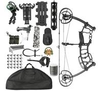 wolfman Set per arco compound da caccia a doppio uso, compatibile con frecce e pallini d'acciaio; impugnatura in alluminio lavorata a CNC; potenza di trazione 40-65 libbre (Set di archi 2)