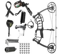 wolfman Set per arco compound da caccia a doppio uso, compatibile con frecce e pallini d'acciaio; impugnatura in alluminio lavorata a CNC; potenza di trazione 40-65 libbre (Set di archi 1)