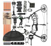 wolfman Set per arco compound da caccia a doppio uso, compatibile con frecce e pallini d'acciaio; impugnatura in alluminio lavorata a CNC; potenza di trazione 40-65 libbre (Set di archi 4)