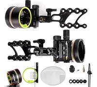 wolfman Tiro con L'Arco Mirino ad Arco Compound 5 Pin 0.019 "Fibra Ottica Micro Regolazione Mirino ad Arco Mirino da con Luce per Mano Destro Sinistro da (8x, 6" Mirino + set)