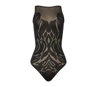 Wolford - Body Scollo Dritto con Motivo Floreale Sheer-Matt - - Tops - Donna - Nero - M