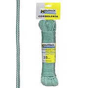 WOLFPACK, 16010045, Corda in polipropilene, intrecciato, 25m, bianco/verde