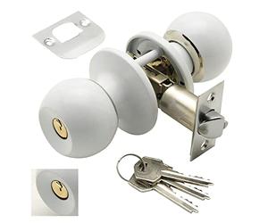 Wolfpack 3030610 Pomo Puerta Wolfpack Con Llave Ambos Lados Blanco