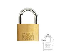 Wolfpack 3101110 arco normale-lucchetto, chiavi identiche, numero 3 in ottone, 30 mm
