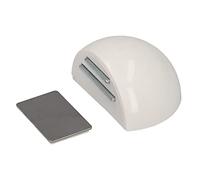 WOLFPACK 5320341 - Fermaporta con Adesivo e Magnete, Colore: Cromo Opaco, Bianco, 12x9x3 cm