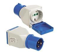 WOLFPACK FANTON 73102 Adattatore industriale spina 2P+T 16A 200-250V 6h IP44 presa italo/tedesca 2P+T 16A IP44