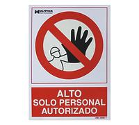 WOLFPACK LINEA PROFESIONAL 15050522 Cartel Alto Acceso Solo Personal Autorizado, 30 x 21 cm