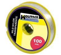 Wolfpack Linea Profesional 16010360 Hilo Nylon Transparente 1.0 mm. Rollo 100 m, Cranberry, Extra Large