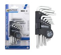 WOLFPACK LINEA PROFESIONAL 2105270 Set Chiavi Torx L 9 Pezzi inviolabili, Multicolore, único