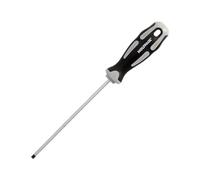 WOLFPACK LINEA PROFESIONAL Cacciavite piatto vuoto acciaio S2 manico TPR bimateriale. Dimensioni: 0,8 x Ø 4,0 x 125 mm. DIN5265