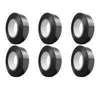WOLFPACK LINEA PROFESIONAL Confezione da 6 unità - Nastro isolante 20 m x 19 mm, colore: nero per uso domestico