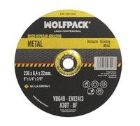 WOLFPACK LINEA PROFESIONAL Disco rifacimento abrasivo Ø 230 x Ø 22 mm. Spessore 6,4 mm. Disco Radiale/Smerigliatrice Universale Compatibile Con Tutte Le Smerigliatrici
