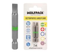 WOLFPACK LINEA PROFESIONAL Punte Cacciavite lungo piatto 6 mm. (2 pezzi).