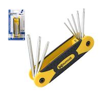WOLFPACK LINEA PROFESIONAL Set di chiavi Torx pieghevoli 8 pezzi inviolabili, chiave Torx esagonale, chiave a stella, chiave a brugola