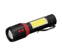 WOLFPACK LINEA PROFESIONAL Torcia LED portatile Mini Alluminio Ricaricabile USB (1.200 mah) 500 lumen 5 Watt. Con funzione Zoom e clip di fissaggio, 19042000