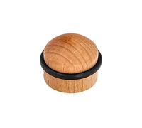 WOLFPACK MOD. 5320311 - Fermaporta Adesivo in Legno, Rotondo, Colore: Rovere, Marrone, 12x9x3 cm