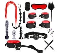 WOLFSDN [15 Pezzi] Yoga B nd ng Kit S xy Coppia Accessori S x Toy Adulti Lo di S x Toysper per Coppie S o L tto Shop Hot Oggetti Donna Viaggi M n tte (Rosso)