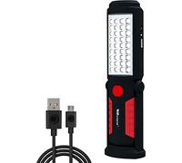 WOLFTEETH LED Lampada Lavoro Ricaricabile,Torcia da Campeggio con Calamita e Gancio , LED COB Luce per Auto/ Garage/ Lavorare in Casa/ Escursionismo