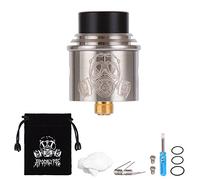 WOLFTEETH RDA Clone Apocalypse Portatile | Ricostruibile Gocciolante Atomizzatore Doppia Bobina | Foro d'aria Regolabile | Acciaio inossidabile In Argento/Senza Liquido Nicotina Tabacco 121301
