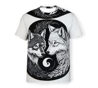 WolfTshirt - Maglietta da uomo a maniche corte, unisex, con stampa animale, a maniche corte, girocollo, casual, a maniche corte, stampata, 6, 6XL