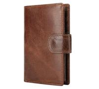 WolFum Portafoglio da uomo Portamonete corto retrò Borsa verticale in pelle Porta carte multifunzionale