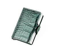 WolFum Spazzola Antifurto Custodia in Alluminio Portafoglio da Uomo Porta Carte a Doppio Scudo Bifold in Pelle con Porta Carte con Fibbia (Colore : Black-Soul Eater1, Dimensioni : As Shown in The