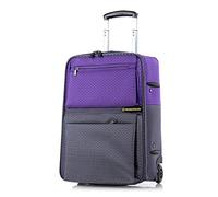 WolFum ZHANGQIANG 3 in 1 Trolley Approvato da Cabina con Ruote Borsa da Viaggio Zaino da Volo Bagaglio a Mano Valigia Borsone Borsa per Laptop (Colore: Nero+Viola, Dimensioni: 51 * 34 * 21 cm)